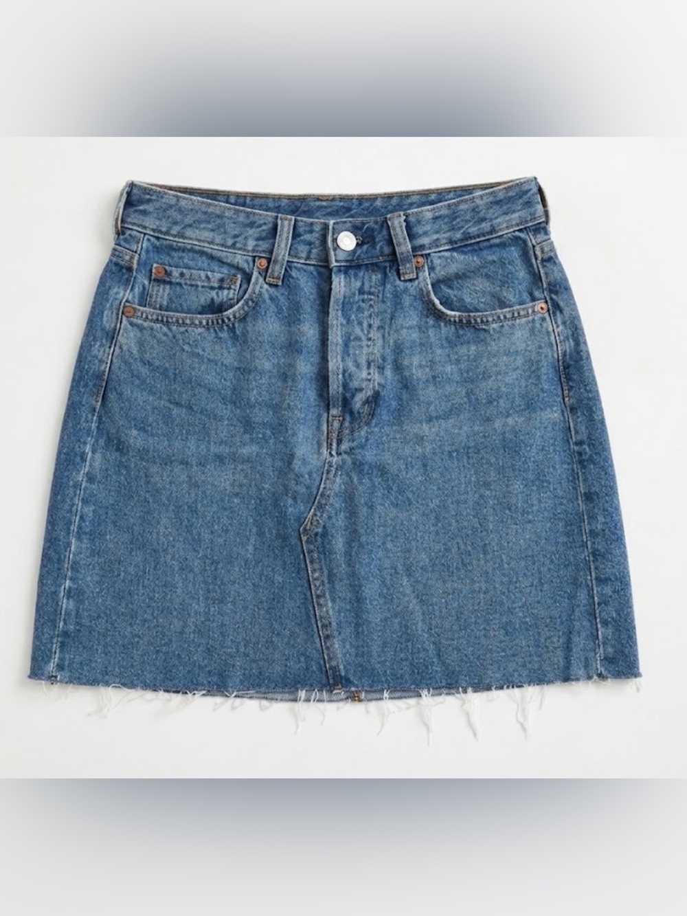 H&M Classic Blue Denim Mini Skirt Casual High-Rise Style